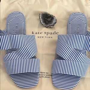 Kate Spade Blue and White Striped Sandals
